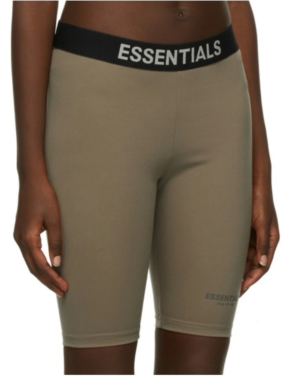 Fear of God ESSENTIALS Taupe Bike Shorts with Branded Waistband
